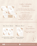 Pampas Grass Baby Shower Invitation | Girl Baby Shower Bundle