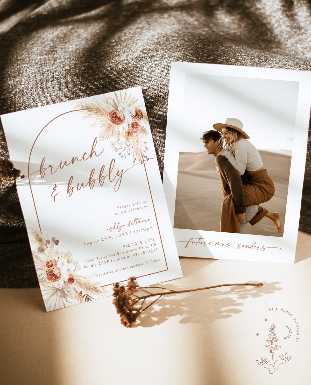 Brunch and Bubbly Bridal Shower Invite | Editable Bridal Brunch Invite
