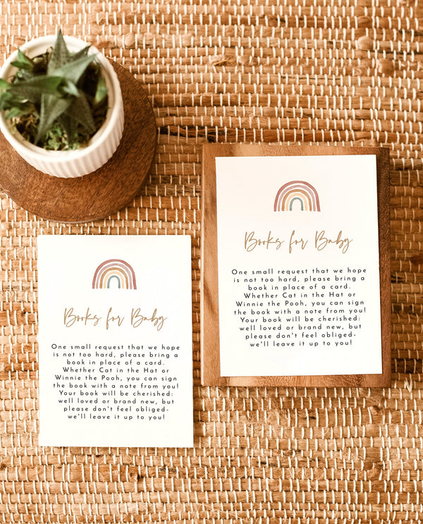 Rainbow Books for Baby Card | Book Request Insert Template 
