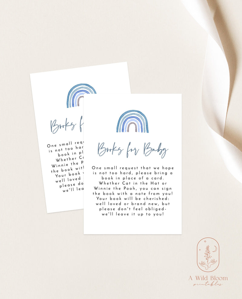 Rainbow Books for Baby Card | Book Request Insert Template 