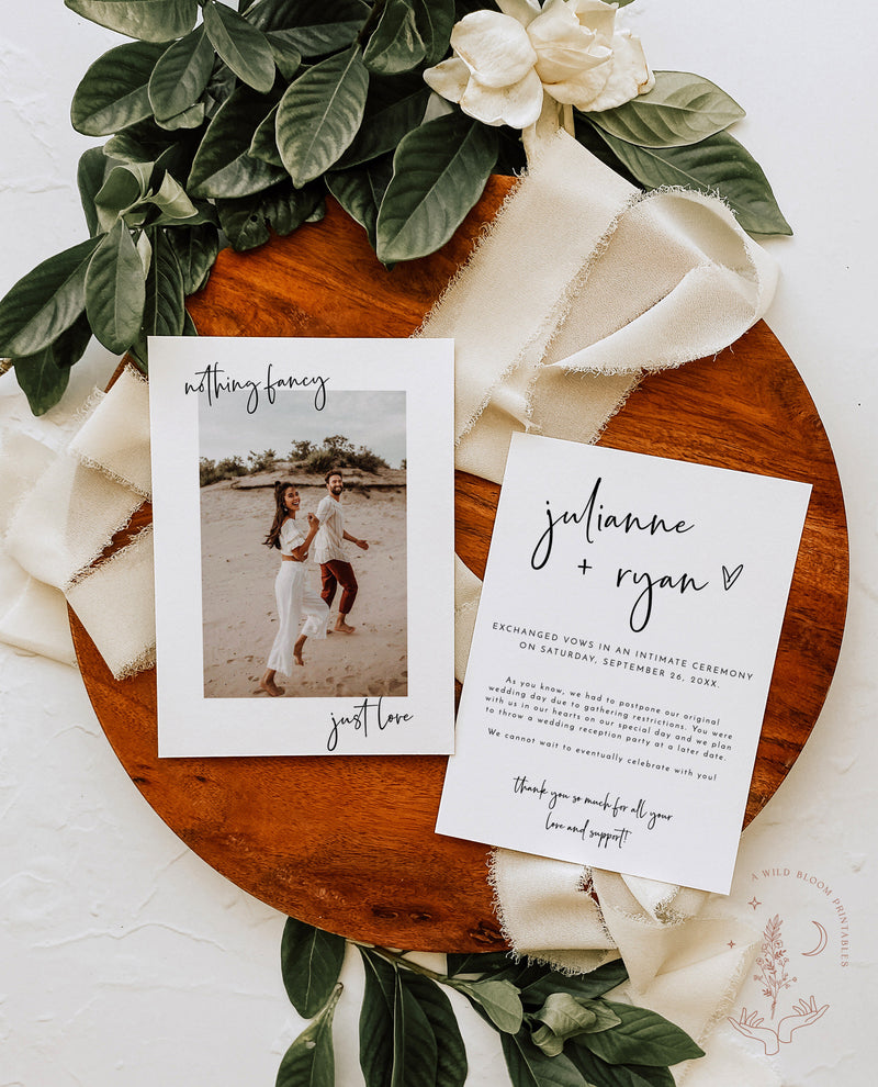 Photo Wedding Announcement | Photo Elopement Announcement 