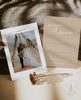 Photo Elopement Announcement | Modern Beige Photo Wedding Announcement