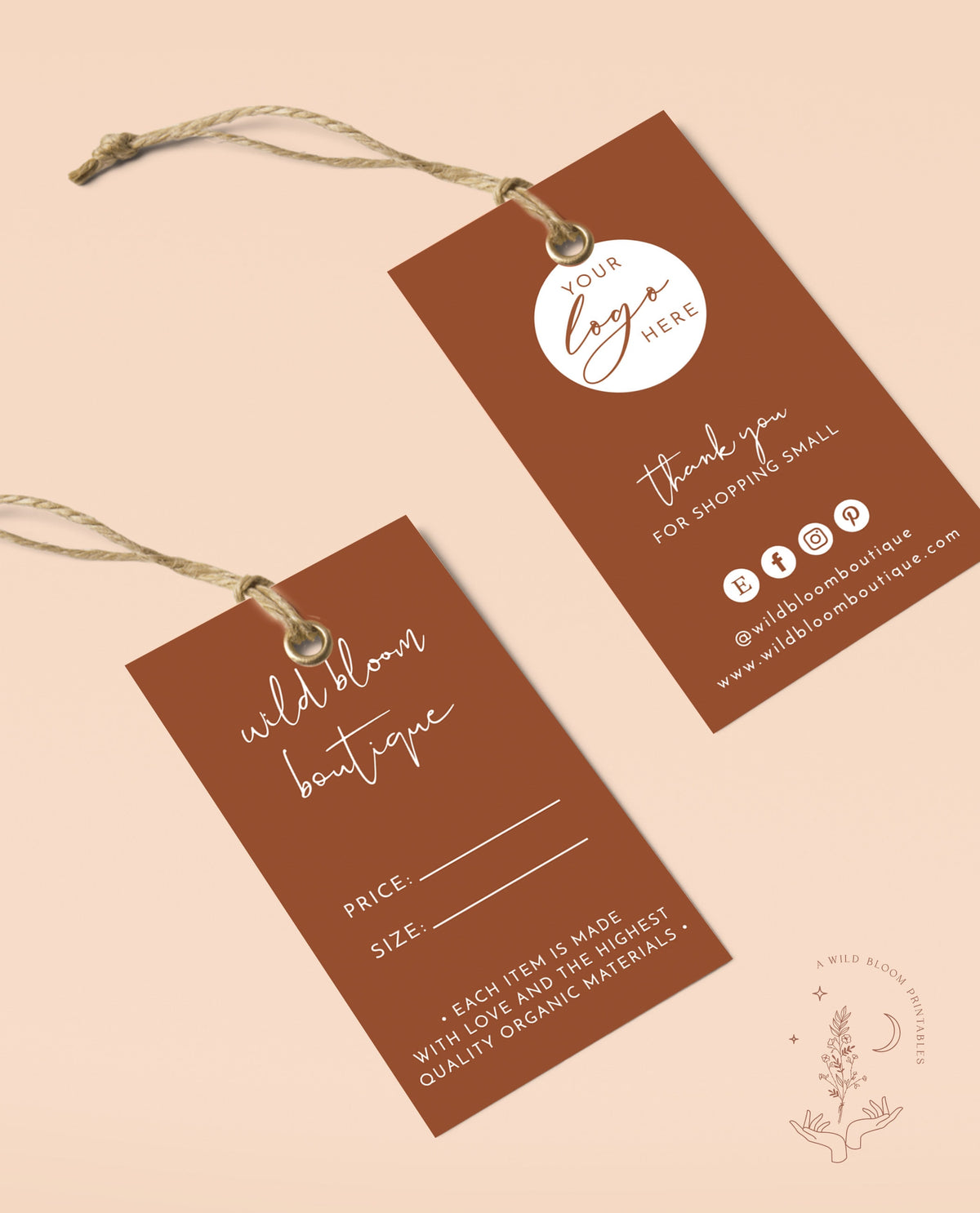 Boho Small Business Hang Tag | Boutique Clothing Tag Template