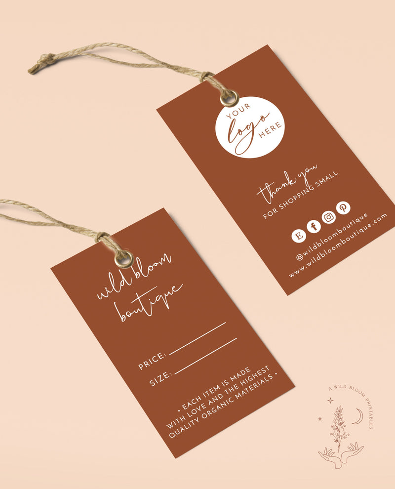Boho Small Business Hang Tag  Boutique Clothing Tag Template