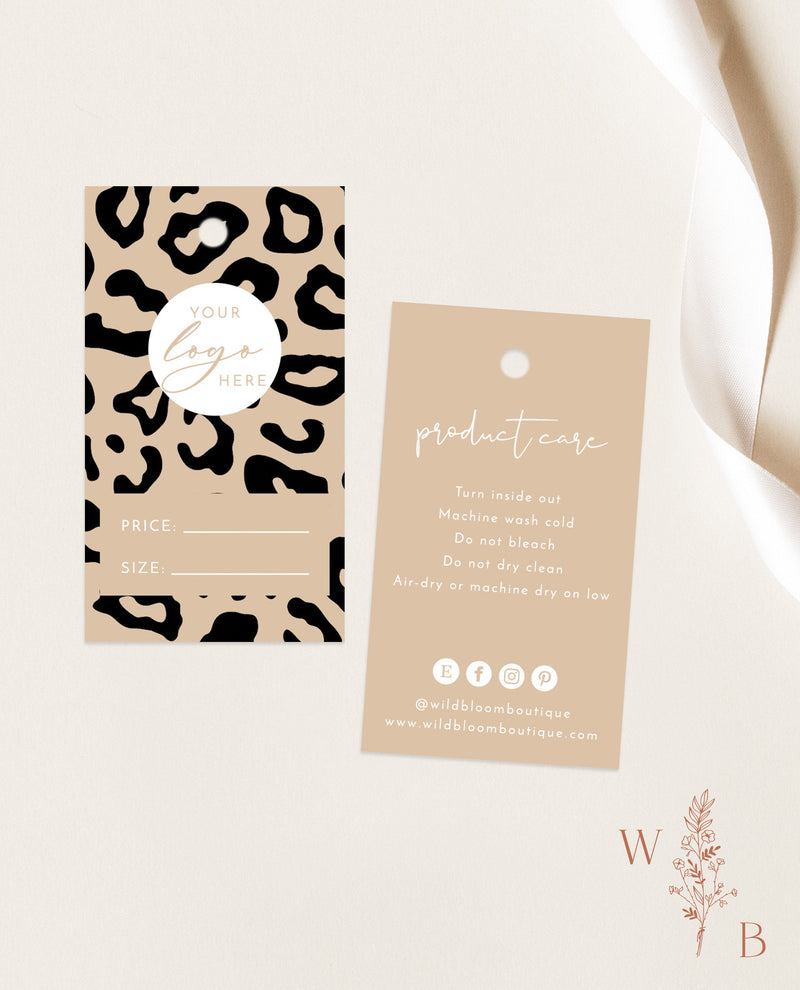Leopard Print Small Business Hang Tag | Boutique Clothing Tag Template 