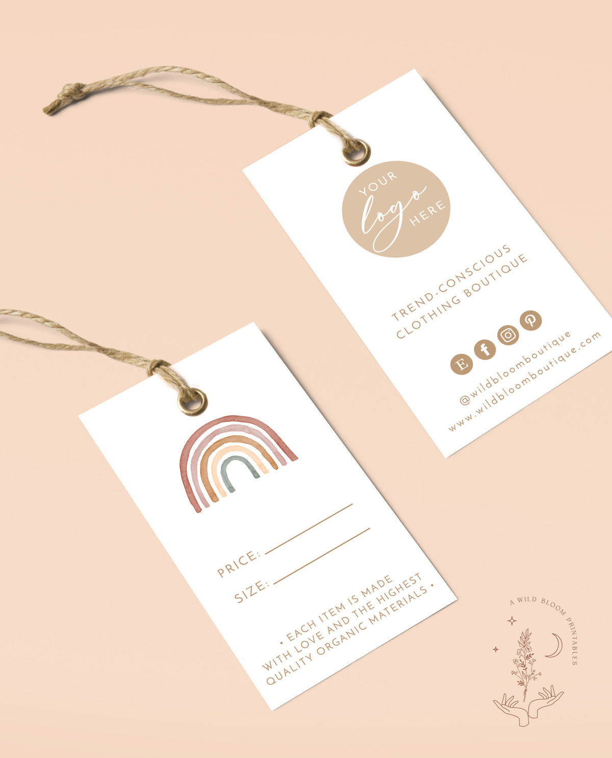 Boho Small Business Hang Tag | Boutique Clothing Tag Template