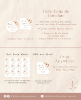 Pampas Grass Favor Tag Template | Round Favor Tags