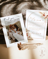 Photo Thank You Card Editable Template | Minimalist Wedding Thank You Card