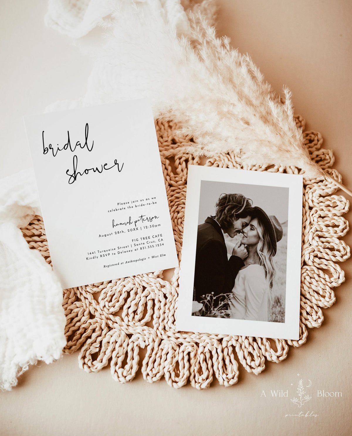 Minimalist Bridal Shower Invite | Modern Bridal Shower Invites