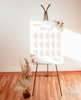 Pampas Grass Seating Chart | Terracotta Wedding Seat Chart