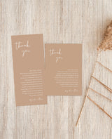 Beige Thank You Letter | Wedding Napkin Note