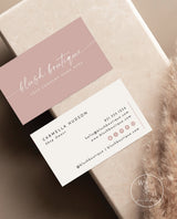 Boho Small Business Card | Dusty Rose Boutique Business Card Template