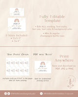 Pop When She Pops Label | Mini Champagne Bottle Label Template