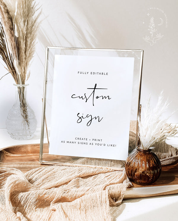 Minimalist Wedding Sign Template | Customizable Wedding Signage 