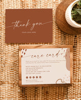 Modern Abstract Thank You Card | Terracotta Care Card 
