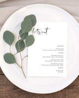 Minimalist Wedding Menu Template | Modern Wedding Menu