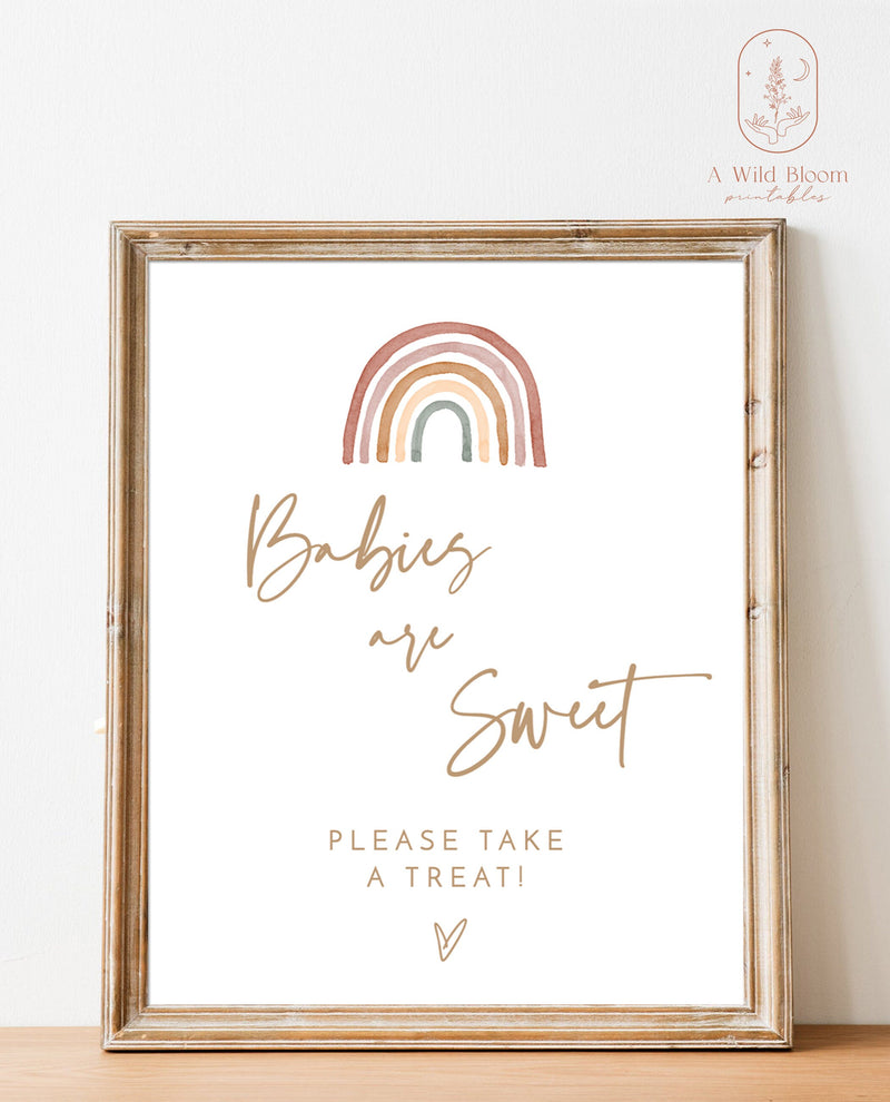 Babies Are Sweet Shower Sign | Rainbow Baby Shower Sign 