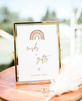 Cards and Gifts Shower Sign | Rainbow Baby Shower Sign