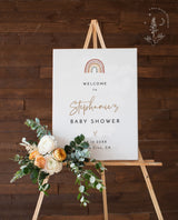 Rainbow Baby Shower Welcome Sign Template | Editable Welcome Sign