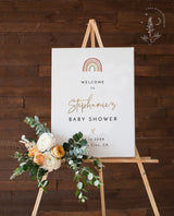 Rainbow Baby Shower Welcome Sign Template | Editable Welcome Sign 