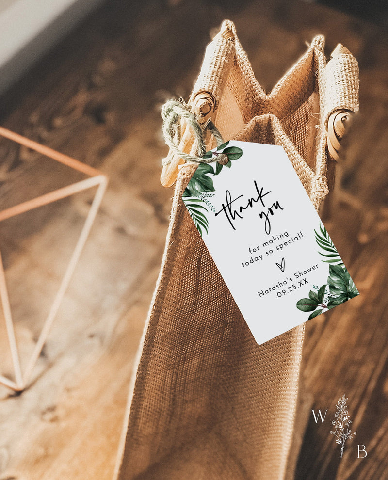 Tropical Shower Favor Tags | Thank You Tags 