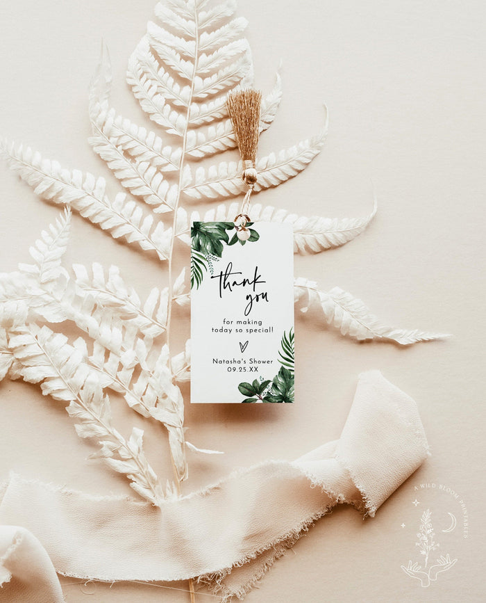 Tropical Shower Favor Tags | Thank You Tags
