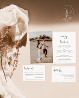 Minimalist Wedding Invitation Suite Template | Editable Minimalist Wedding Invite 