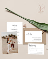 Minimalist Wedding Invitation Suite Template | Editable Minimalist Wedding Invite