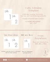 Minimalist Wedding Table Numbers | Modern Wedding Table Number 