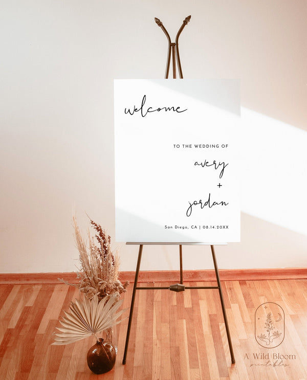 Minimalist Wedding Welcome Sign | Editable Welcome Sign Template 