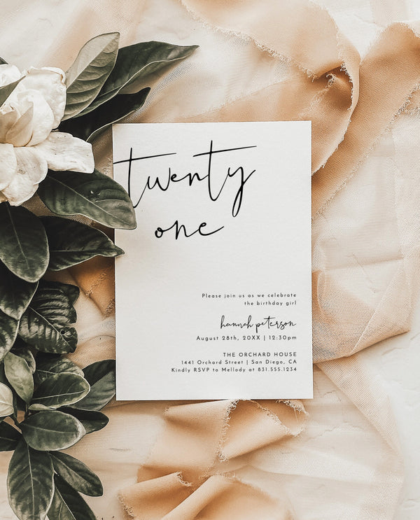 Minimalist Birthday Party Invite | Boho Birthday Invite 