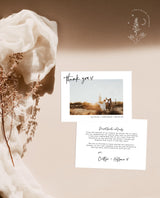 Photo Thank You Card Editable Template | Minimalist Wedding Thank You Card