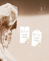 Pampas Grass Thank You Shower Favor Tag | Editable Favor Tag Template