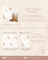 Pampas Grass Baby Shower Invite | Boho Girl Baby Shower