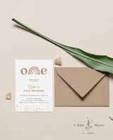 Rainbow Birthday Party Invitation | First Birthday Party Invite