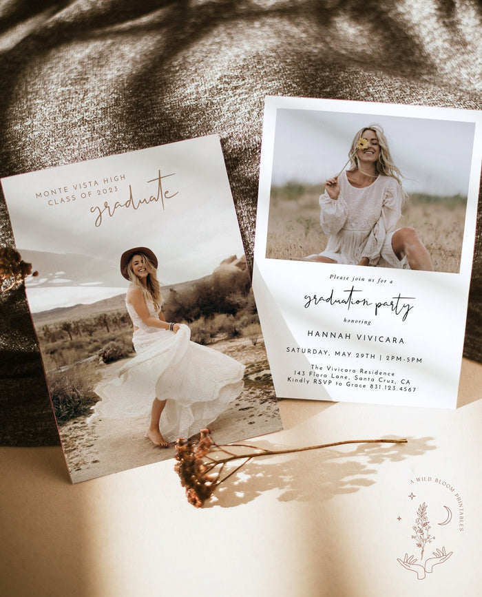 Graduation Party Invitation Template | Minimalist Graduation Announcement
