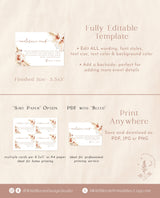 Bohemian Enclosure Card | Minimalist Wedding Invite Insert