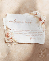 Bohemian Enclosure Card | Minimalist Wedding Invite Insert