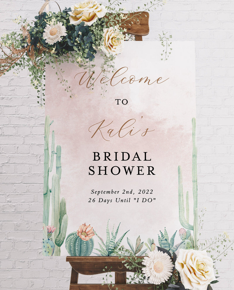 Fiesta Bridal Shower Welcome Sign | Desert Bridal Shower Welcome Poster 