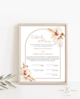 Certificate of Marriage Template | Minimalist Wedding Certificate