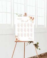 Pampas Grass Seating Chart | Terracotta Wedding Seat Chart