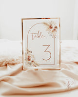 Pampas Grass Wedding Table Number Template | Minimalist Wedding Table Numbers