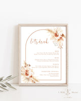 Bohemian Drink Menu Template | Pampas Grass Cocktail Menu
