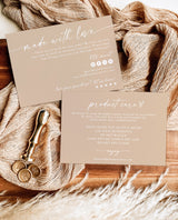 Beige Thank You Card | Made with Love Product Care