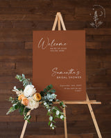 Burnt Orange Shower Welcome Sign | Terracotta Shower Welcome Poster