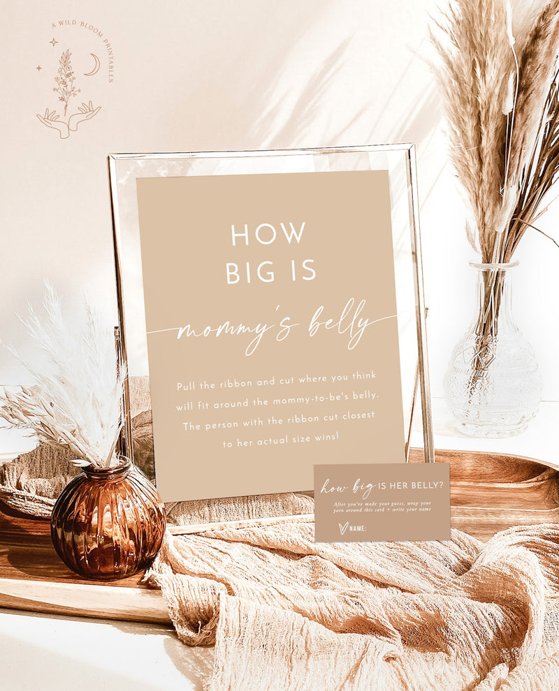 How Big Is Mommy's Belly Game | Minimalist Baby Shower 