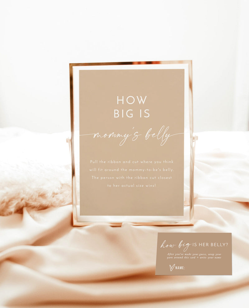 How Big Is Mommy's Belly Game | Minimalist Baby Shower 