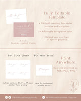 Dusty Blush Thank You Care Card | Boho Boutique Thank You Template