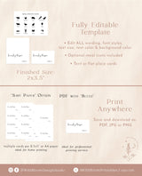 Minimalist Place Cards | Modern Wedding Place Card Template