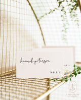 Minimalist Place Cards | Modern Wedding Place Card Template 